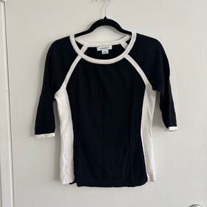 Liz Claiborne Black and White Long Sleeve Top